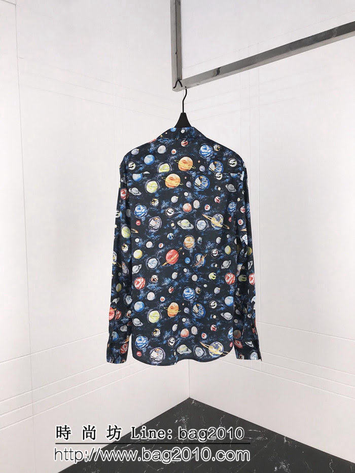 LV路易威登 19ss Galaxy星空系列 銀河行星圖案 活性印花工藝 無膠感 原版真絲混紡面料 高版本男女同款 ydi2572